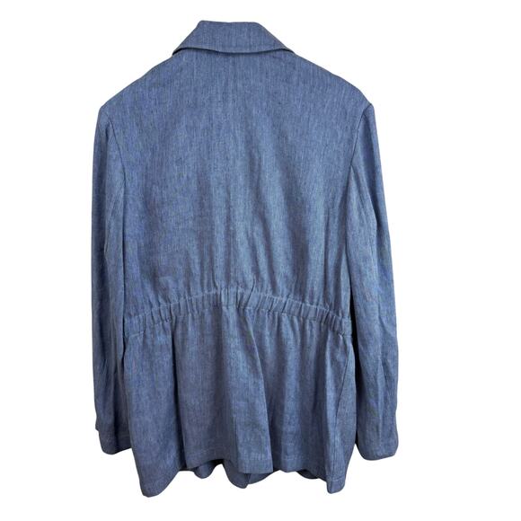 THEORY Fluid Linen Cinch Jacket Blazer 12 - Picture 10 of 13